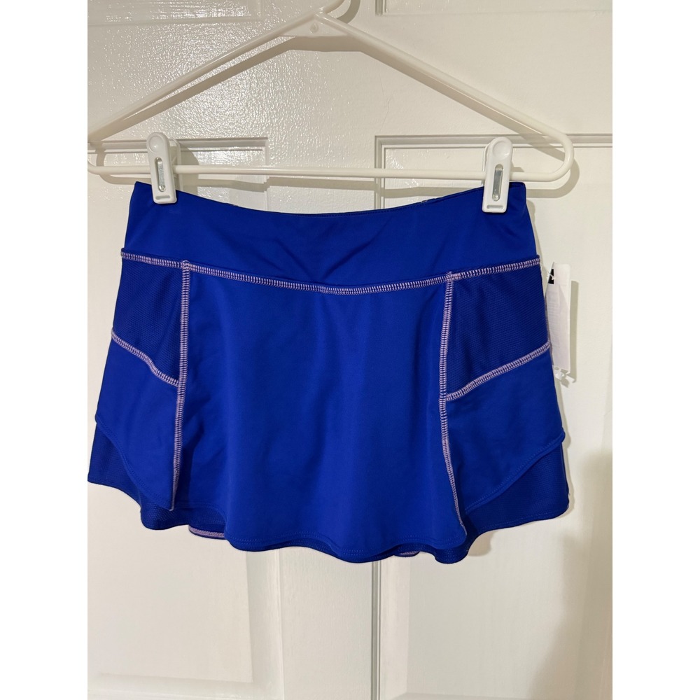 Athleta Womens XS Royal Blue Mesh Panel Athletic Tennis Golf Skort Pocket XS